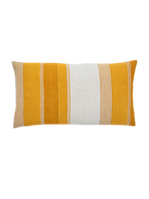 Alamwar Stripe Ochre Pillow Cover In Ochre