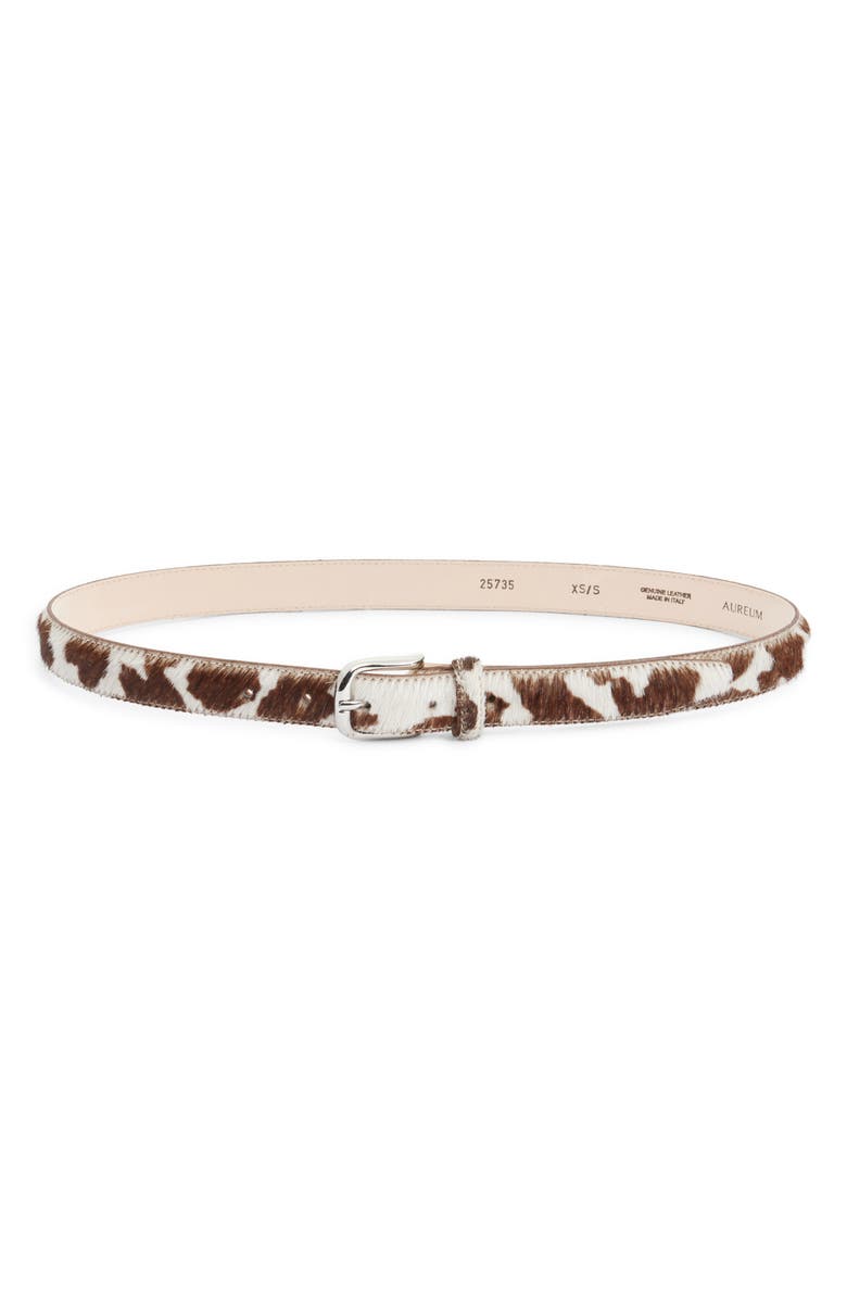 AUREUM No. 14 Genuine Calf Hair Belt, Main, color, Cow