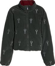Thom Browne Crop Lobster Stitch Corduroy Reversible Down Jacket
