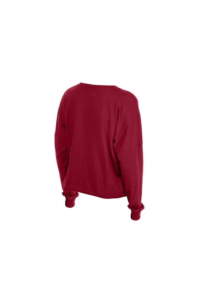 Women's New Era  Burgundy Washington Commanders Cropped Oversized Long Sleeve T-Shirt, Alternate, color, Burgundy