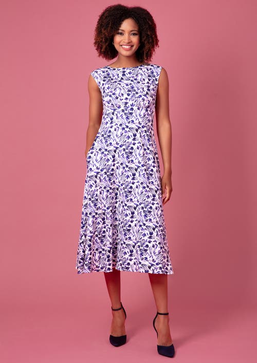 Alie Street London Luna Boat Neck Sleeveless Midi Dress In Purple