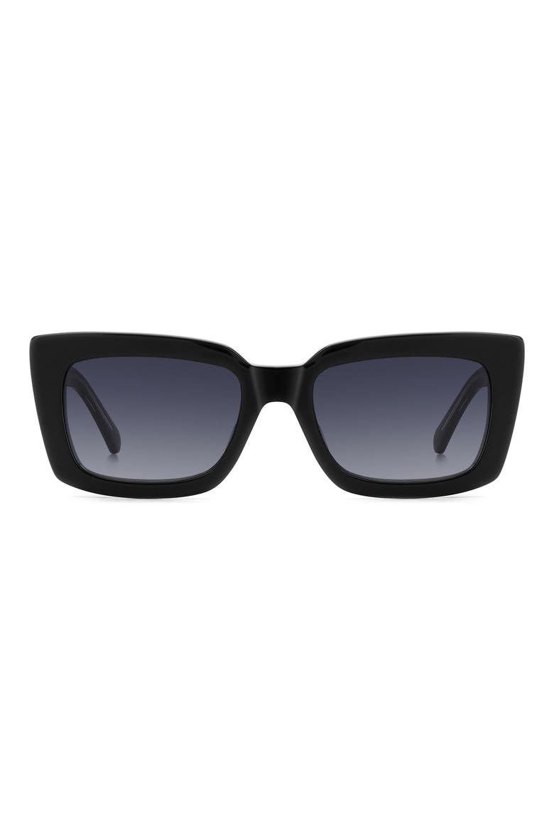 cailin 52mm rectangular sunglasses, Main, color, BLACK BLUE/ DARK GREY SF