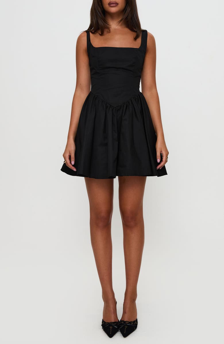 Princess Polly Sleeveless Fit & Flare Minidress, Main, color, Black