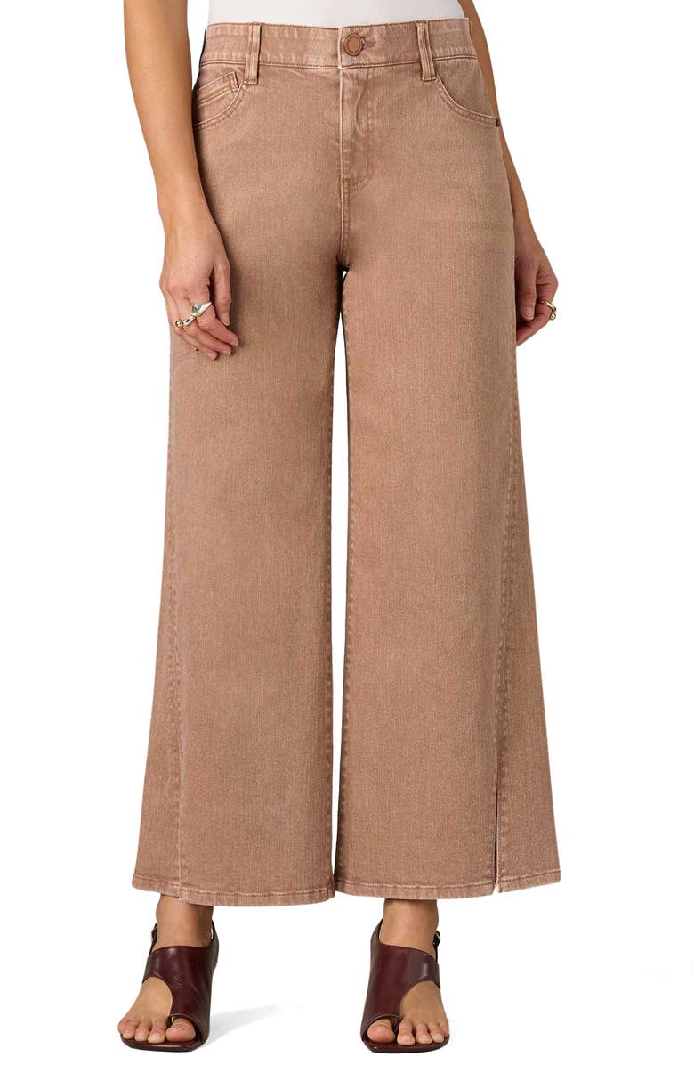 Wit & Wisdom Sam Side Slit High Waist Wide Leg Jeans, Main, color, Washed Soft Mink