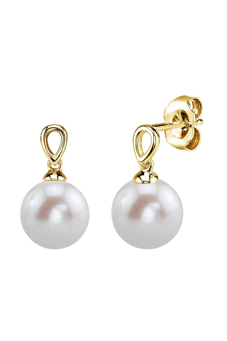 Freshwater Pearl Sherry Earrings, Main, color, Yellow Gold