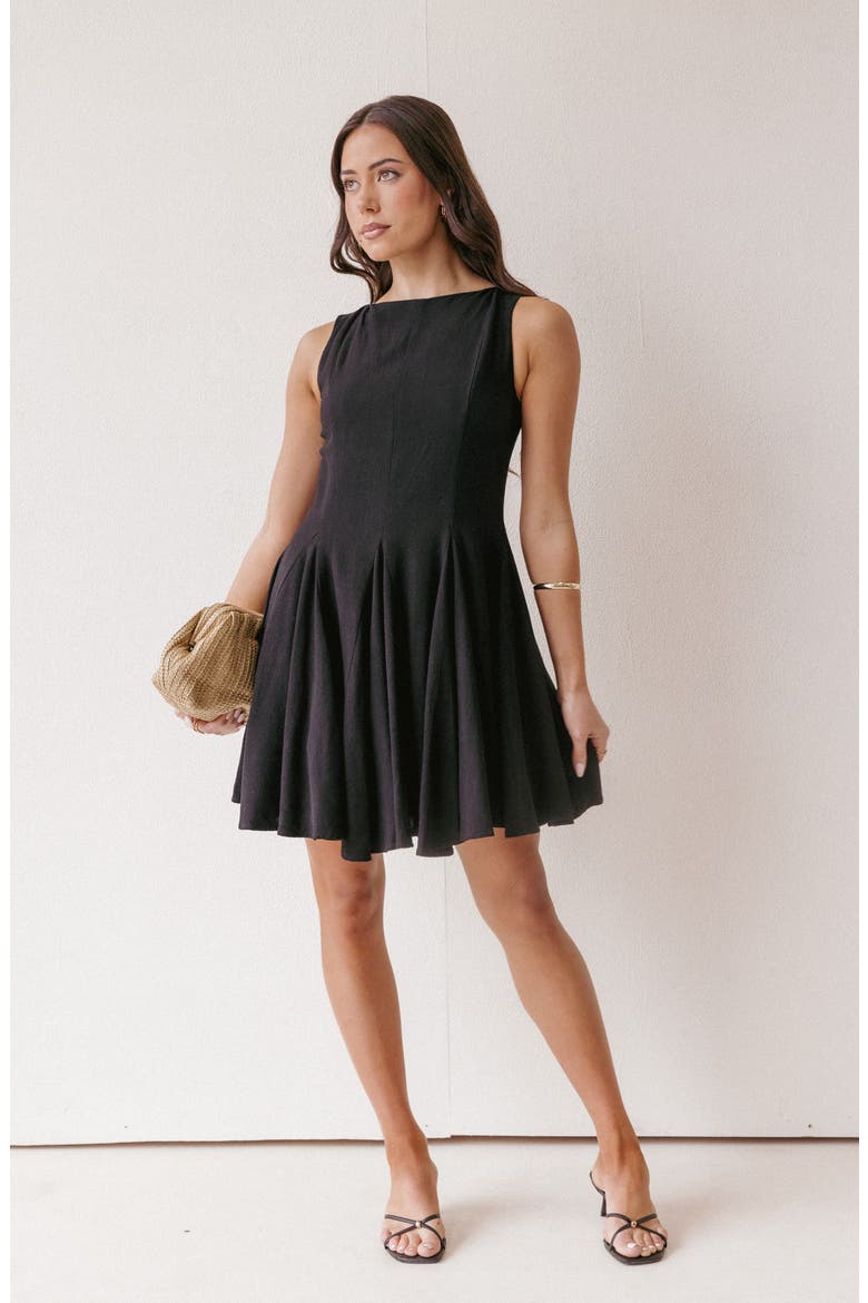 Vanity Sleeveless Fit & Flare Minidress, Alternate, color, BLACK