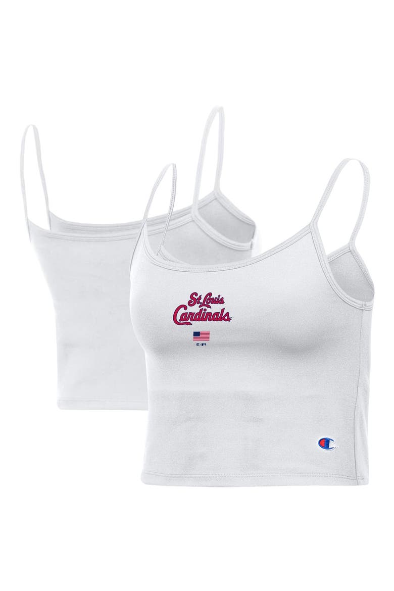 Women's Champion White St. Louis Cardinals America Scoop Tank Top, Main, color, White
