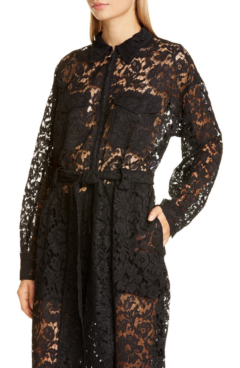 Valentino Zip Front Lace Jumpsuit, Alternate, color,