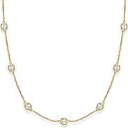 ALLUREZ Natural Diamond Station Necklace Bezel-Set 14k