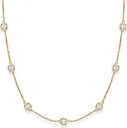 ALLUREZ Natural Diamond Station Necklace Bezel-Set 14k