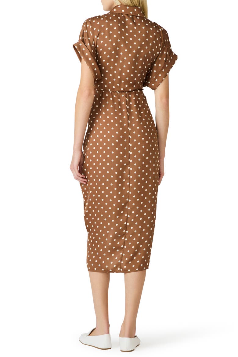 Tori Polka Dot Shirtdress, Alternate, color, TOFFEE/ ANTIQUE WHITE