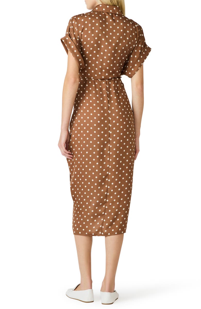 Steve Madden Tori Polka Dot Shirtdress, Alternate, color, Toffee/ Antique White