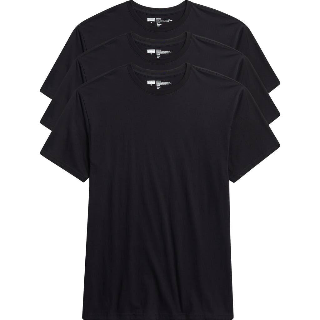 Nordstrom Rack Cotton Classic 3-pack Crewneck T-shirts In Black