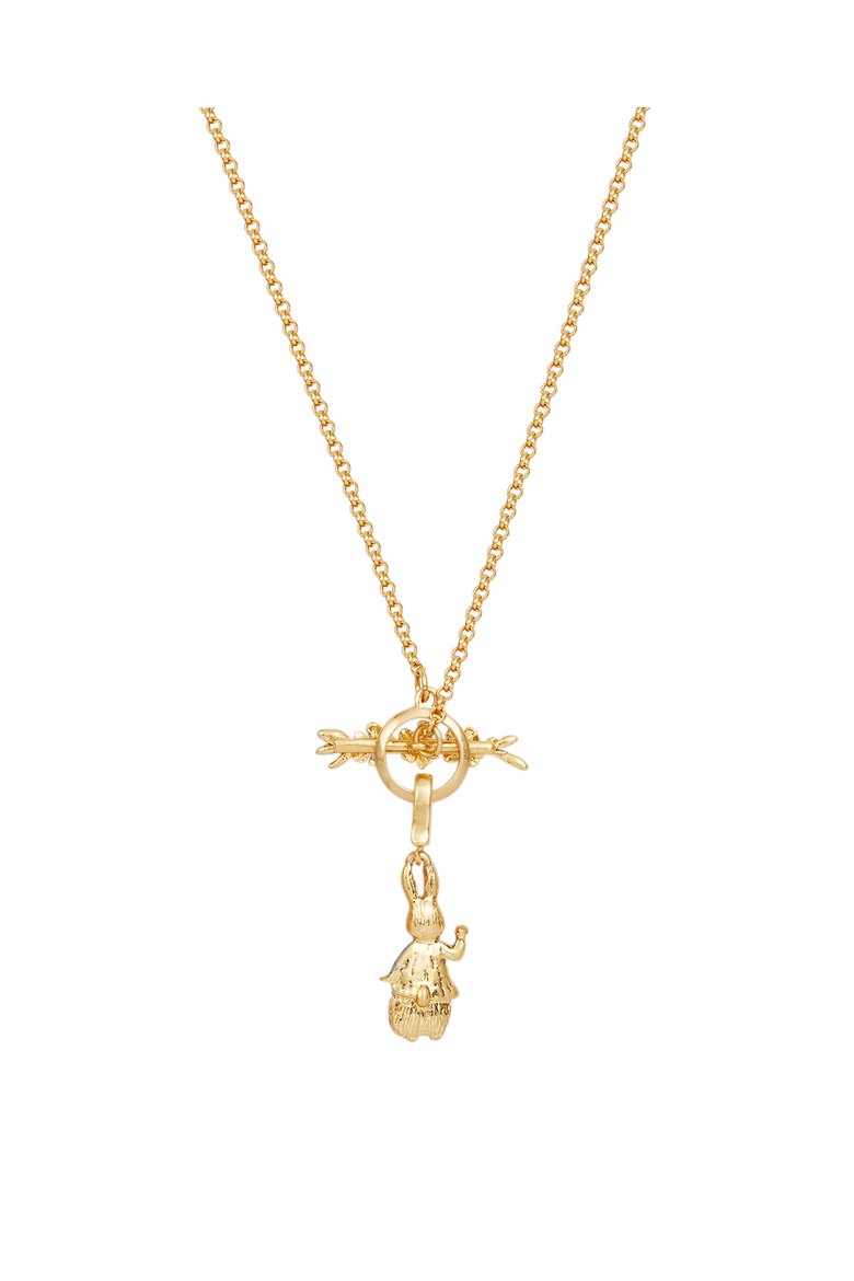 x Peter Rabbit Forget Me Not Toggle Necklace, Alternate, color, Gold