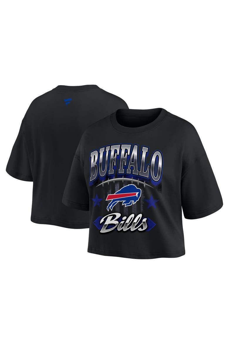 Women's Fanatics  Black Buffalo Bills Americana Cropped T-Shirt, Main, color, Black