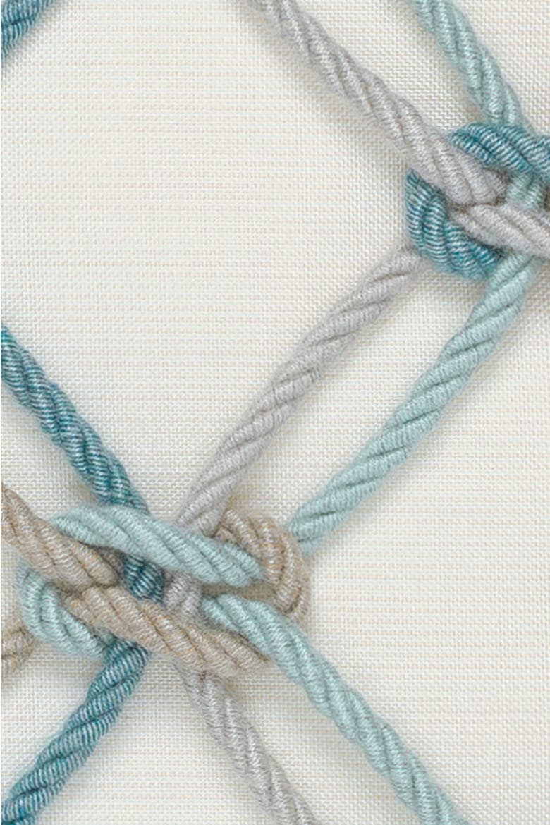 Rope Hand Knotted Macrame Indoor & Outdoor Woven Accent Pillow, Alternate, color, Aqua