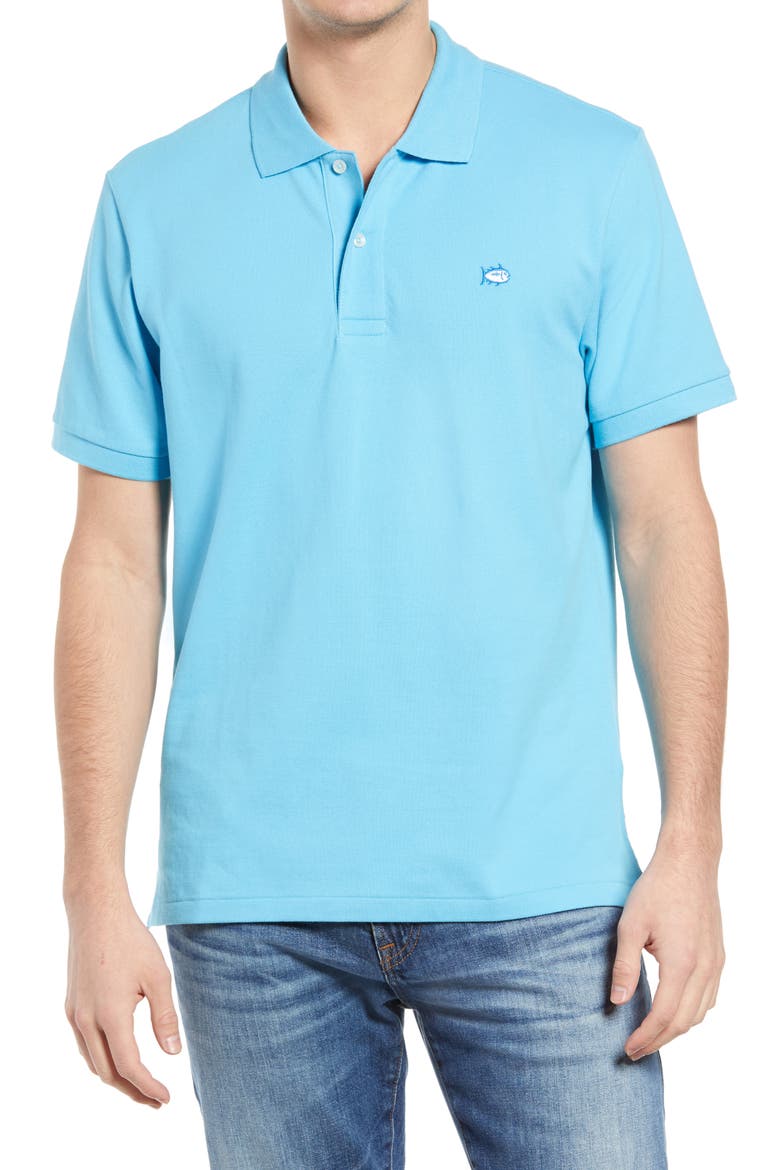 Skipjack Micro Piqué Stretch Cotton Polo, Main, color, SHORELINE BLUE