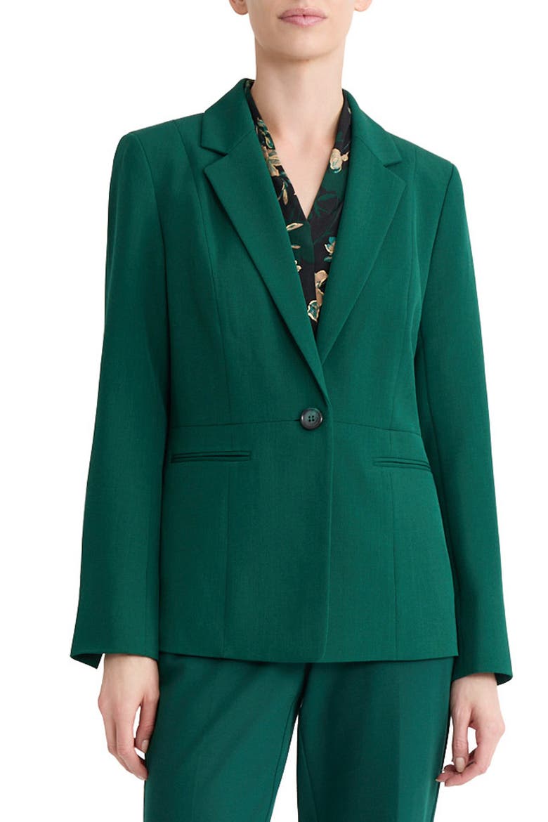 Notch Collar Waist Seam Jacket, Main, color, EVERGREEN