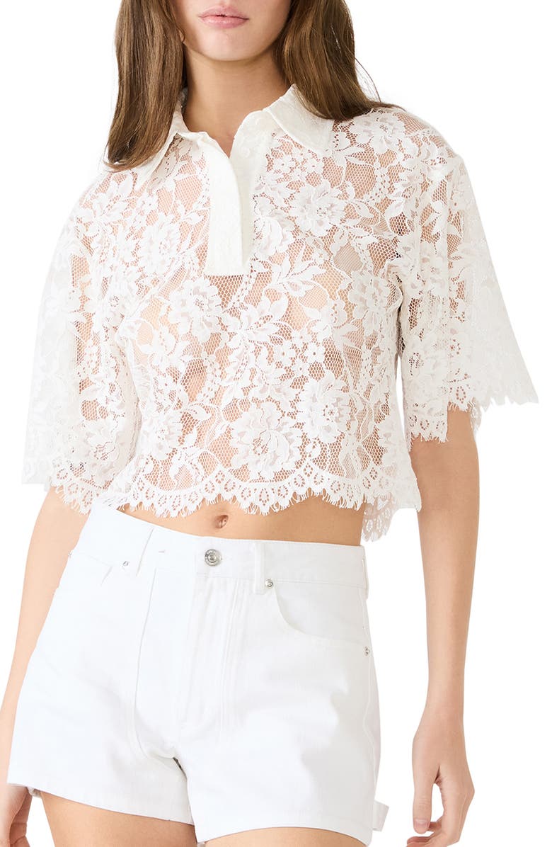 Steve Madden Monette Floral Lace Layering Top, Main, color, 