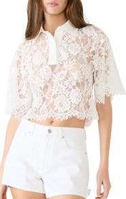 Steve Madden Monette Floral Lace Layering Top