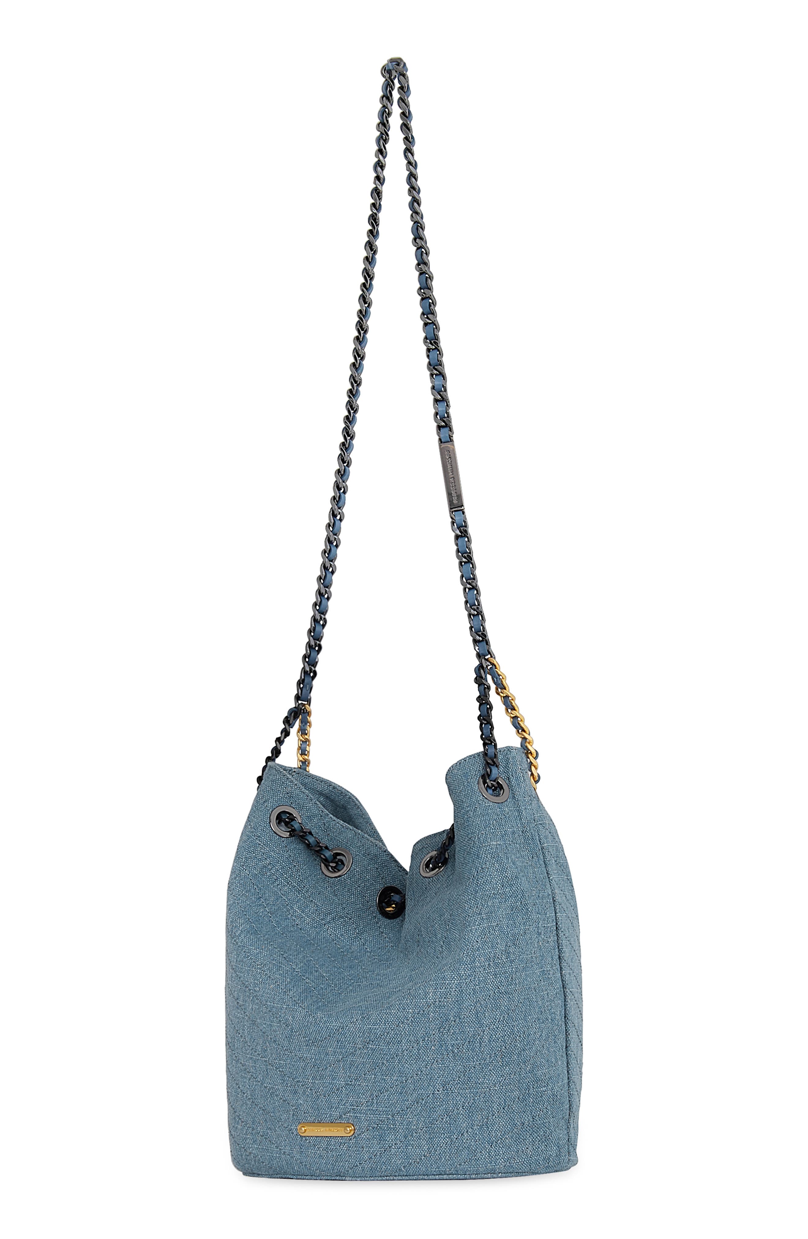Rebecca Minkoff Soft Denim Convertible Bucket Bag, Main, color, 