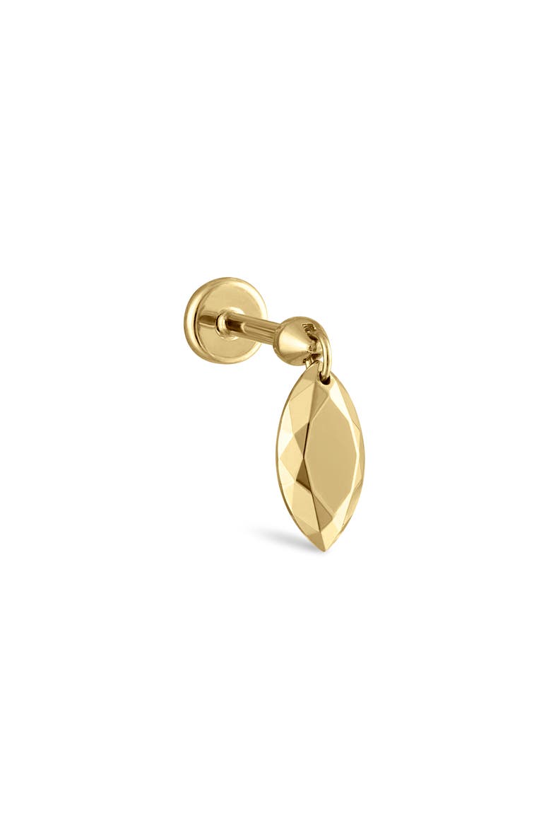Faceted Marquise Single Threaded Stud Earring, Main, color, YELLOW GOLD