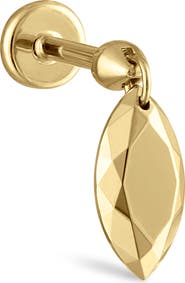 MARIA TASH Faceted Marquise Single Threaded Stud Earring