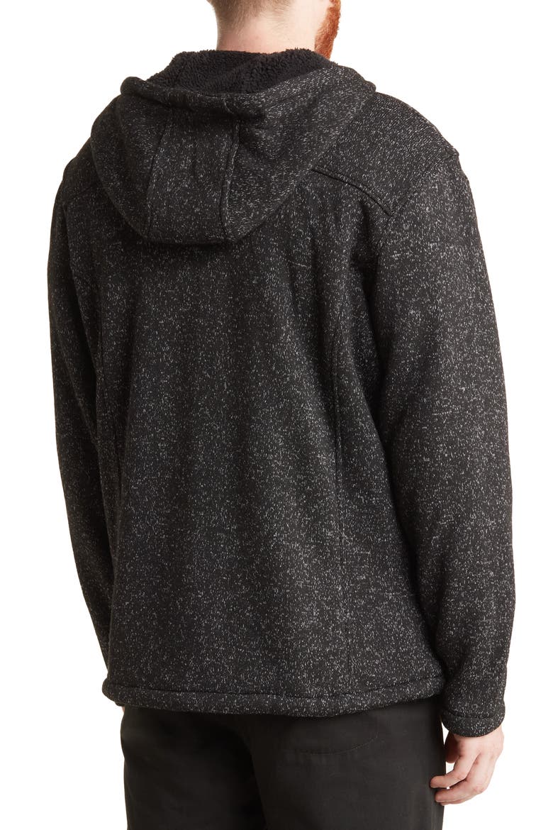 Mountain Osprey Faux Shearling Lined Hooded Fleece Jacket, Alternate, color, BLACK HEATHER