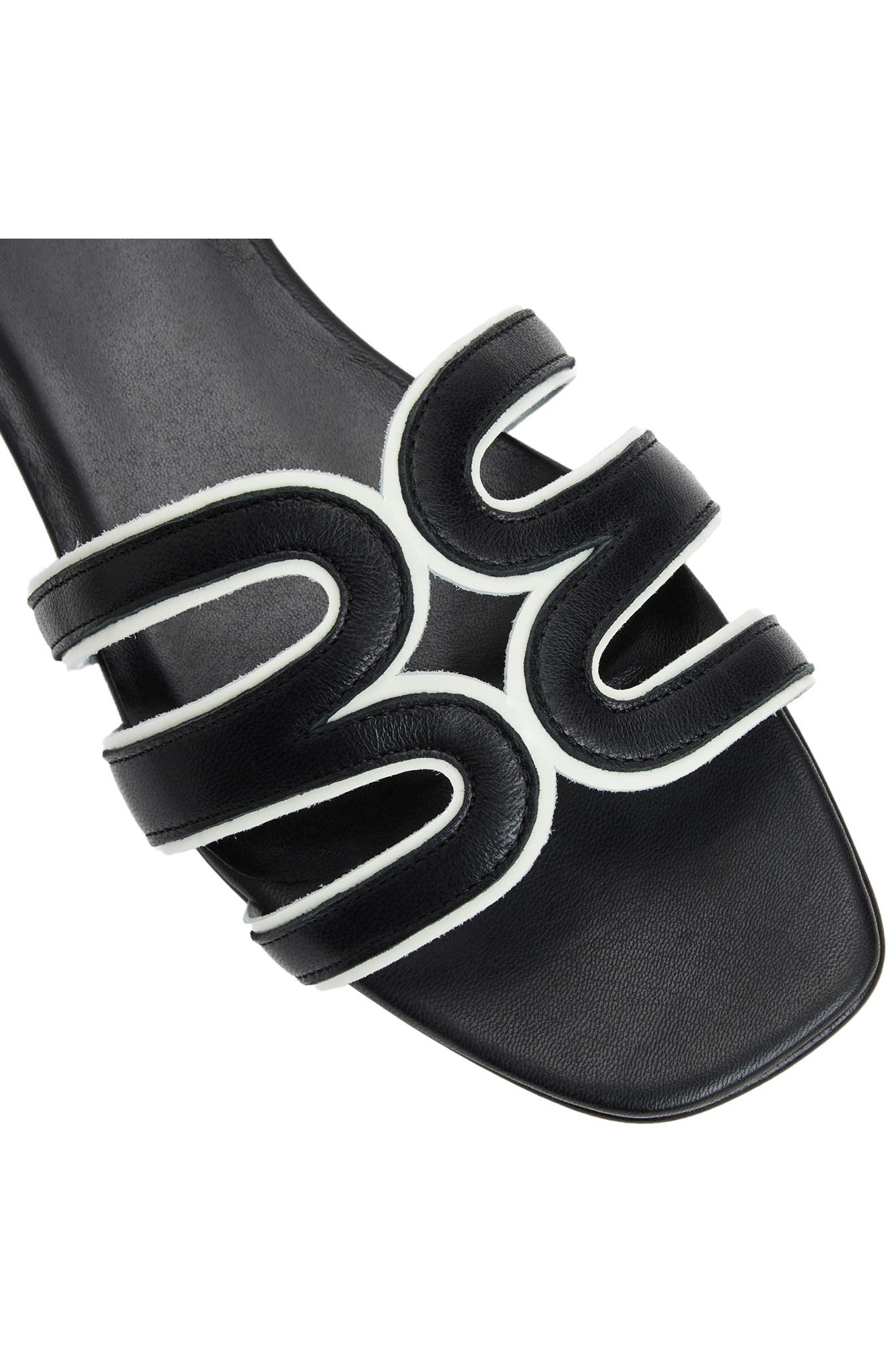 Bruno Magli Flore Slide Sandal, Alternate, color, Black Nappa/ Bone