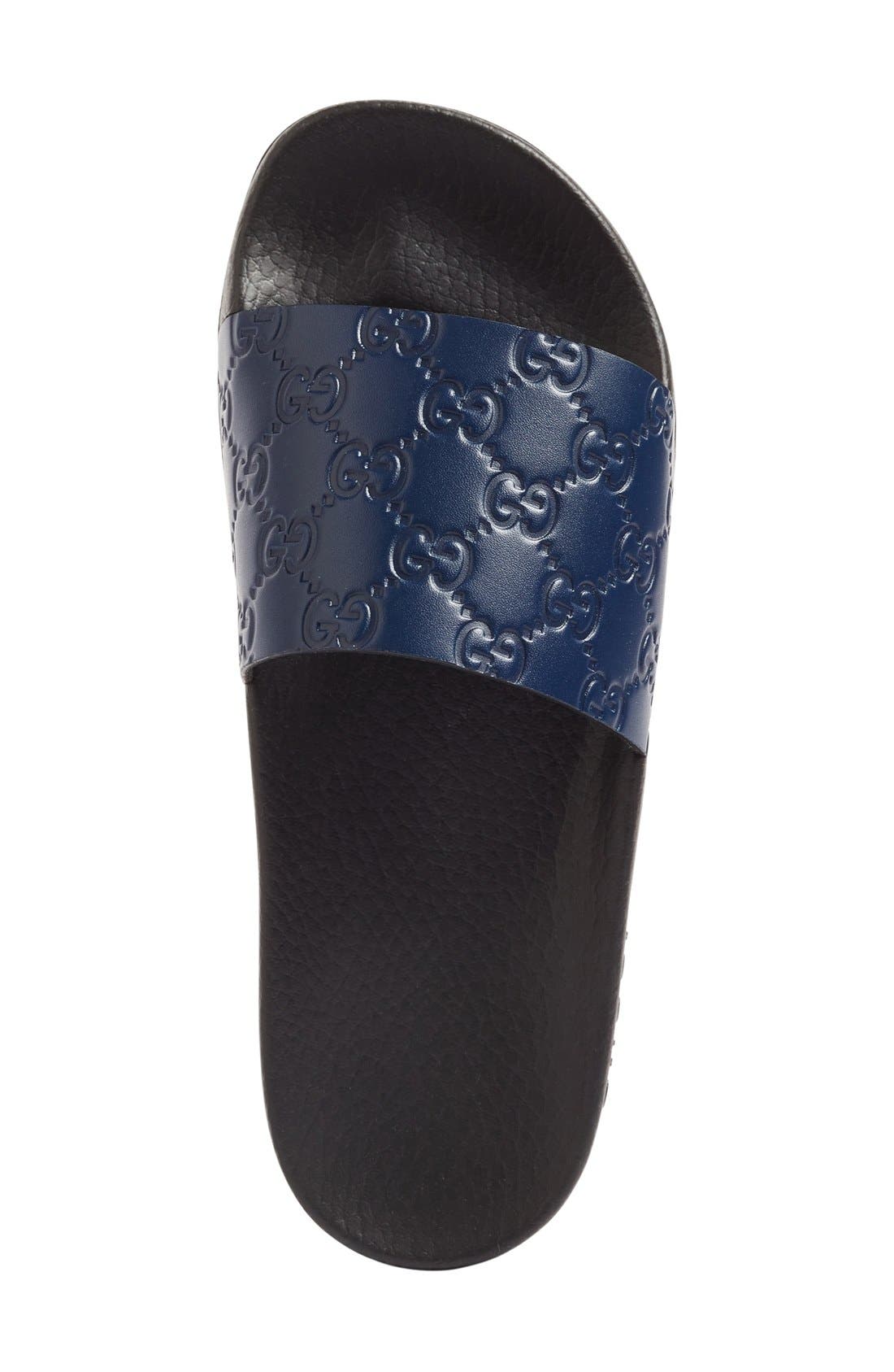 Gucci Pursuit Logo Slide Sandal, Alternate, color, 