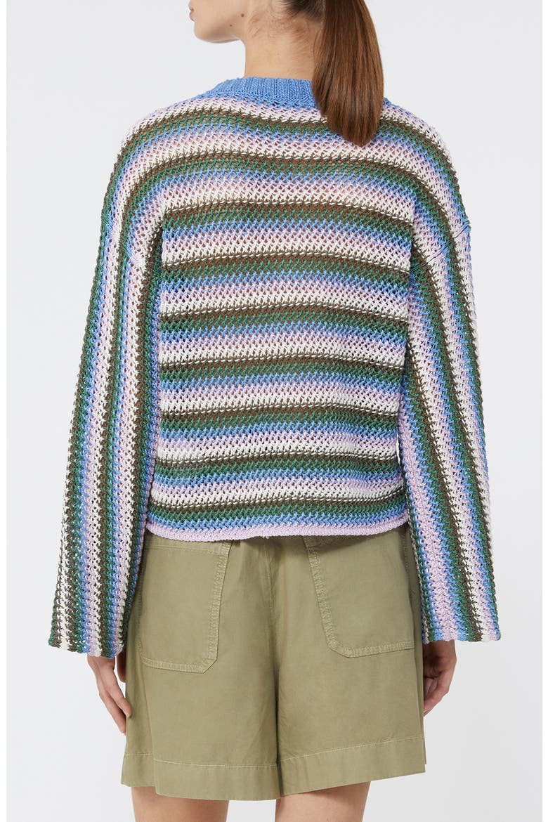 Epica Stripe Open Stitch Linen Sweater, Alternate, color, BLUE MULTICOLOUR