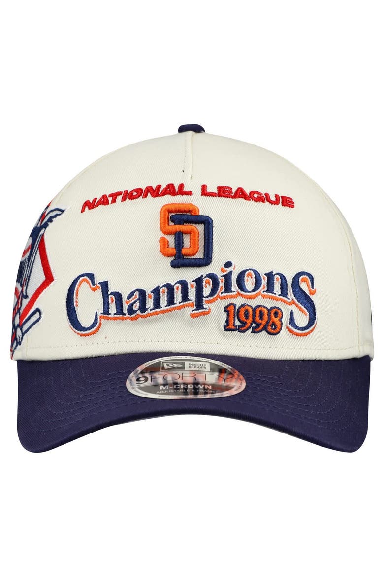 Men's New Era  Cream/Navy San Diego Padres World Series 9FORTY M-Crown A-Frame Adjustable Hat, Alternate, color, Cream