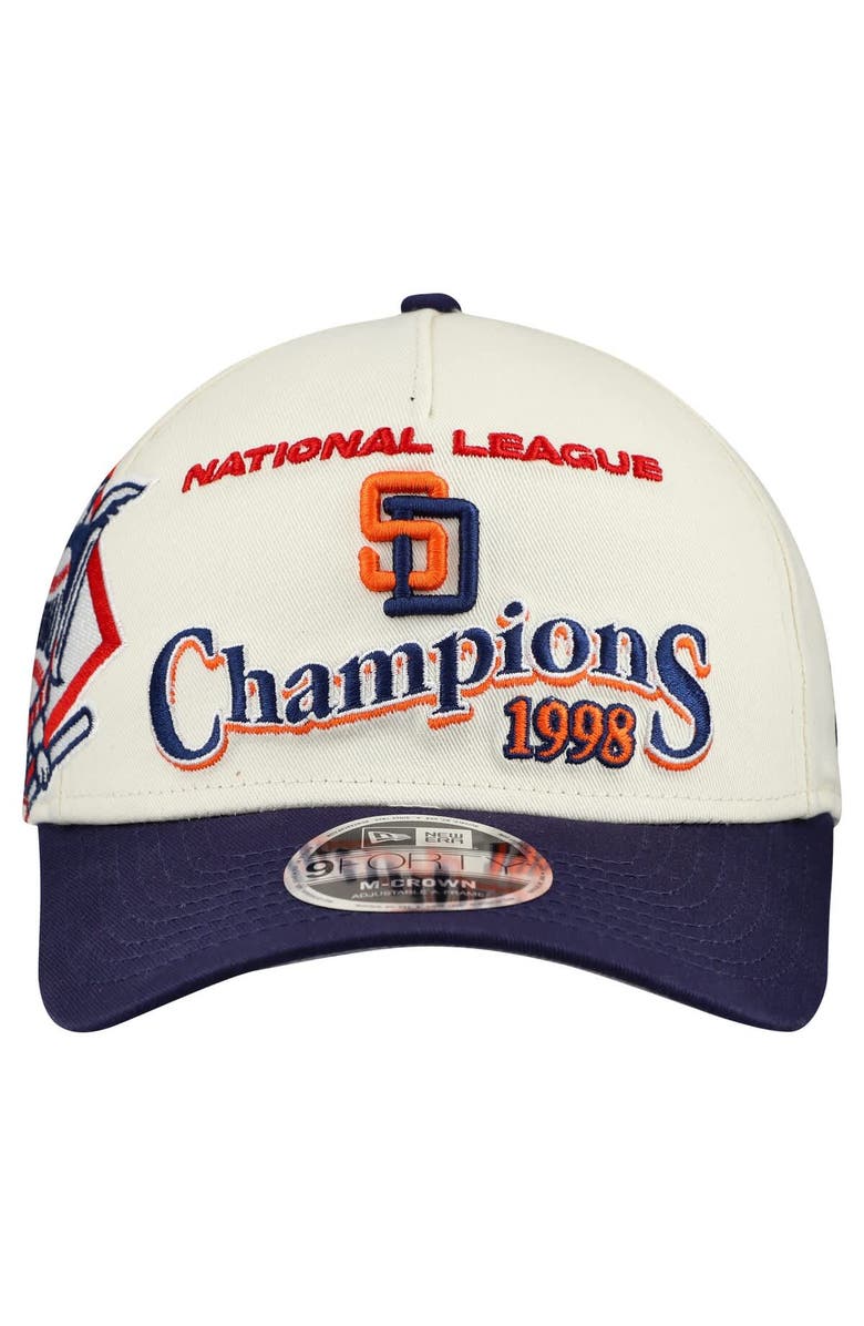 New Era Men's New Era  Cream/Navy San Diego Padres World Series 9FORTY M-Crown A-Frame Adjustable Hat, Alternate, color, Cream