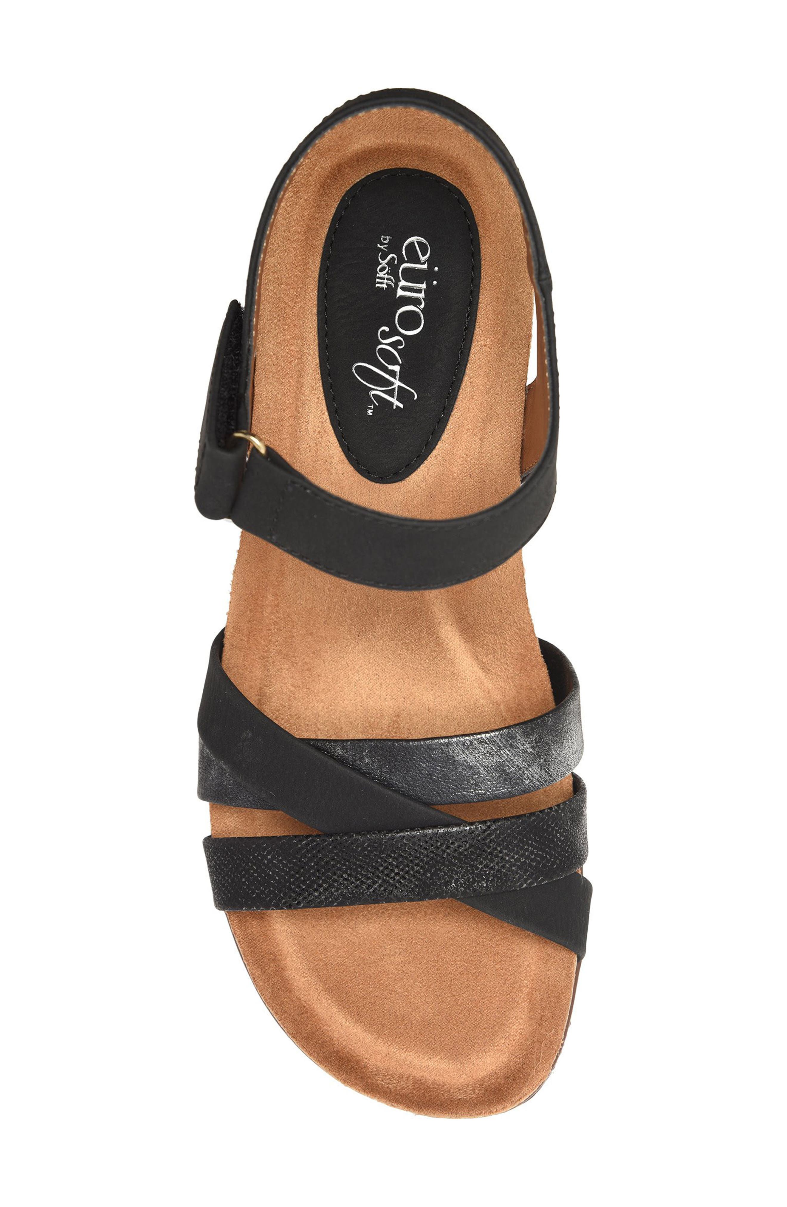 EUROSOFT Talia Wedge Sandal, Alternate, color, Black