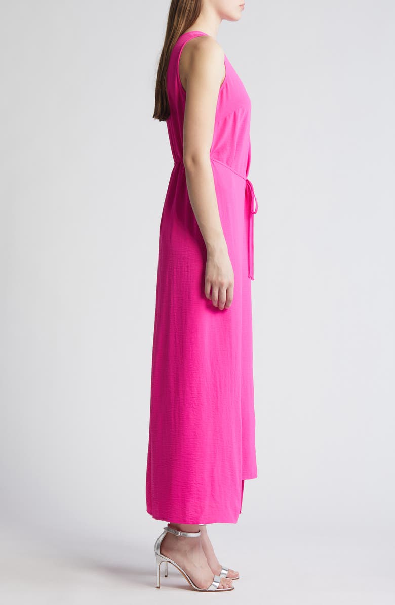 Vince Camuto Tie Front Faux Wrap Dress, Alternate, color, Hot Pink