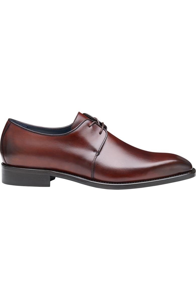 Johnston & Murphy Larson Plain Toe Derby, Alternate, color, Mahogany Italian Calfskin