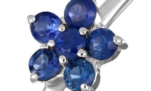 Bony Levy El Mar 18k White Gold Sapphire Flower Stackable Ring In Blue