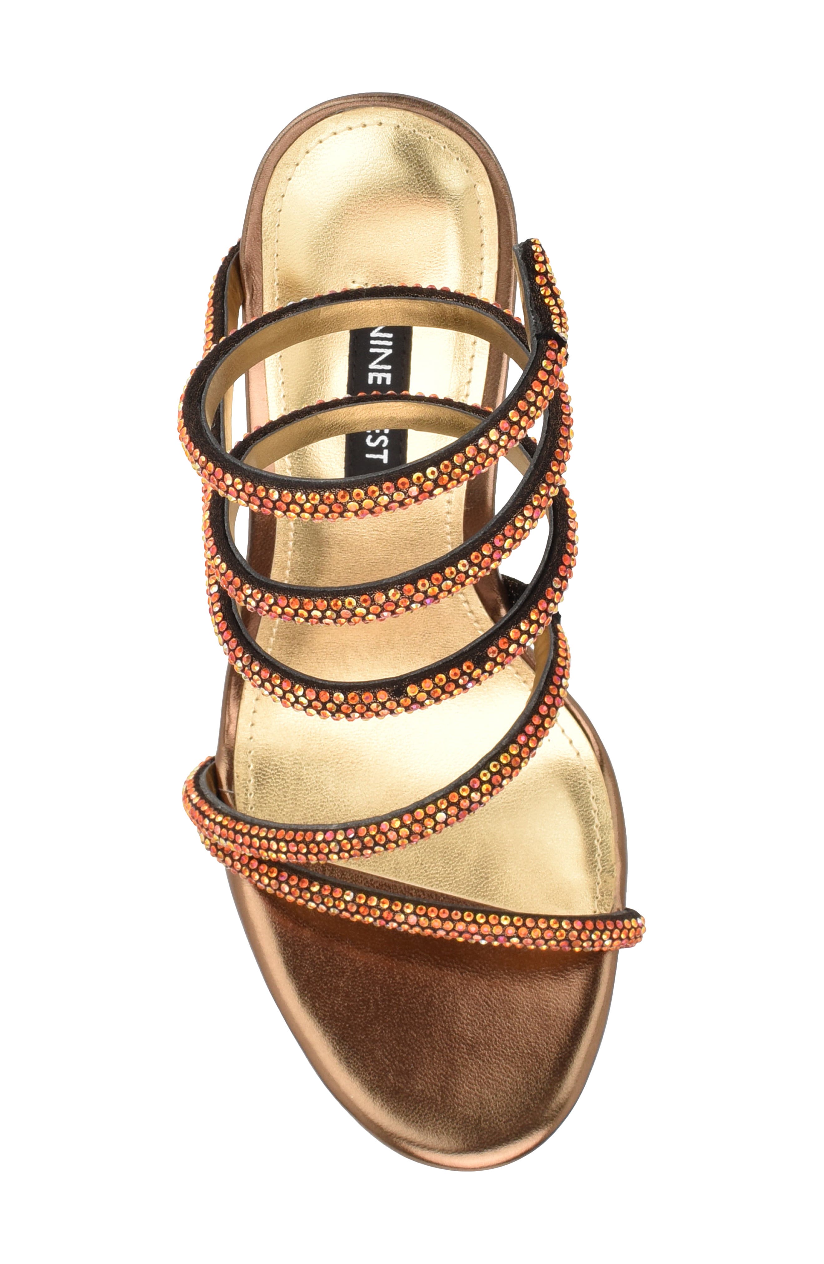 Maskill Rhinestone Ankle Wrap Sandal, Alternate, color, GOLD 710
