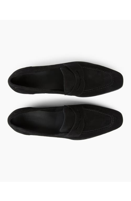 Anthony Veer Belmont Penny Loafer In Velvet Noir Black