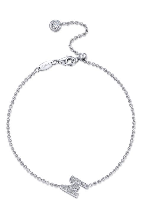 Simulated Diamond Pavé Initial Bracelet
