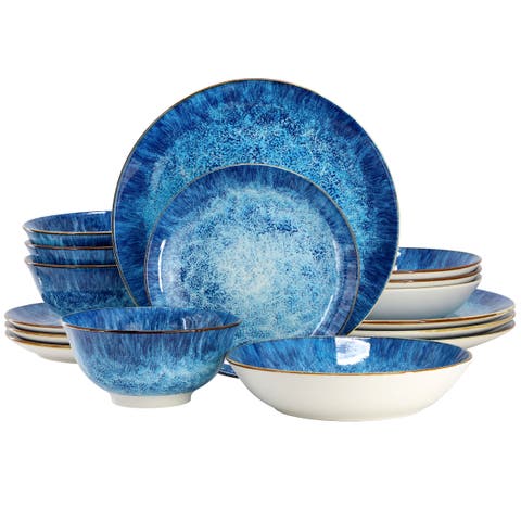 Oceanus 16 Piece Porcelain Double Bowl Dinnerware Set