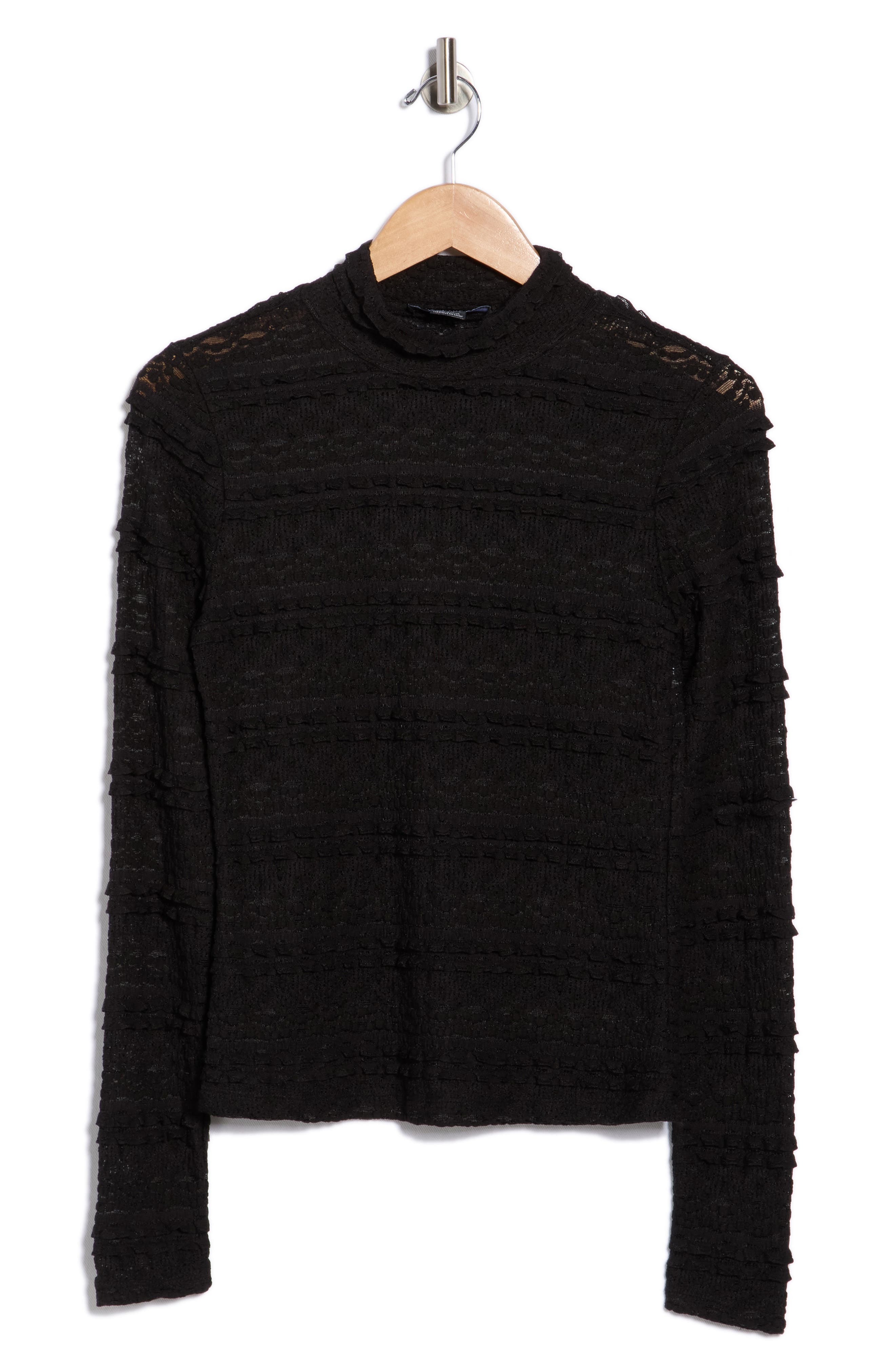 Sanctuary Mock Neck Long Sleeve Lace Top