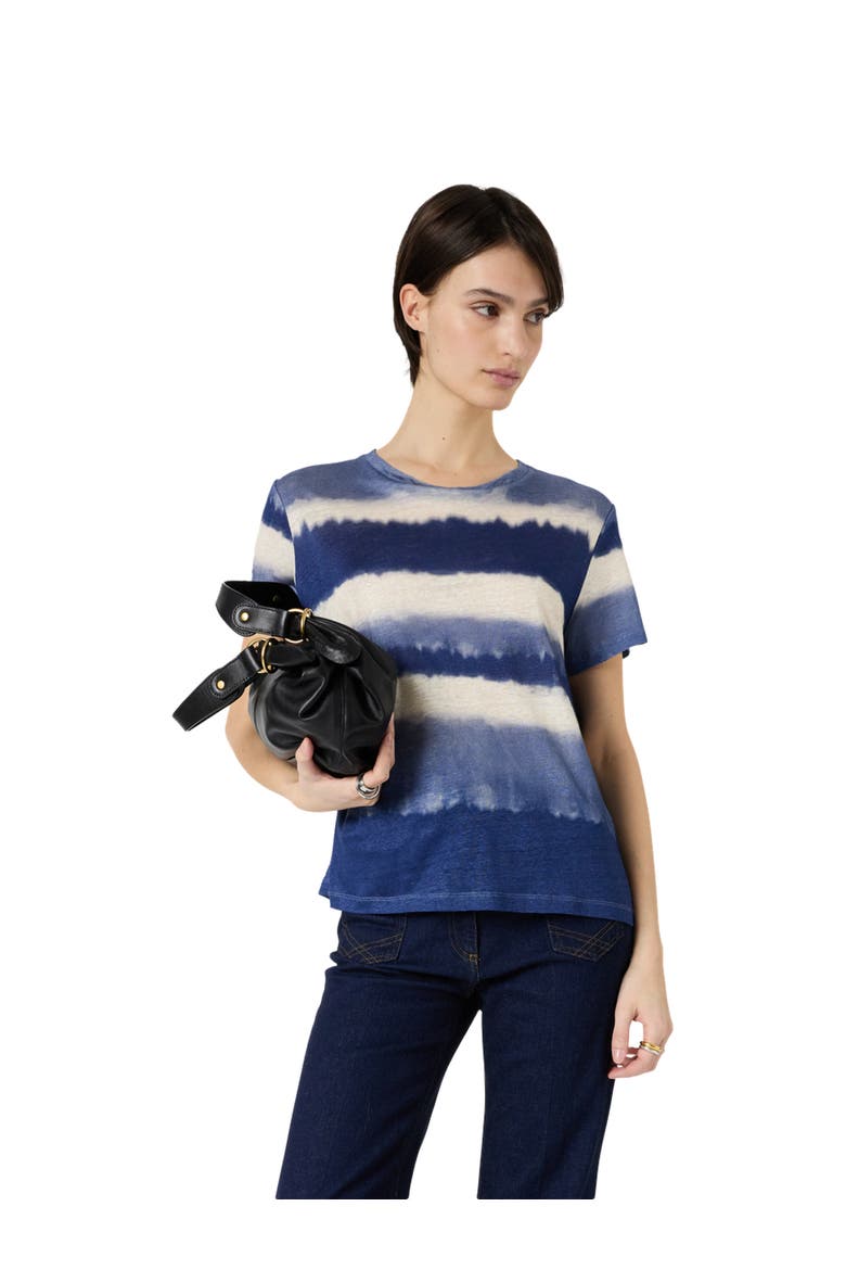 Mabinty Linen Tie Dye T-Shirt, Main, color, Indigo