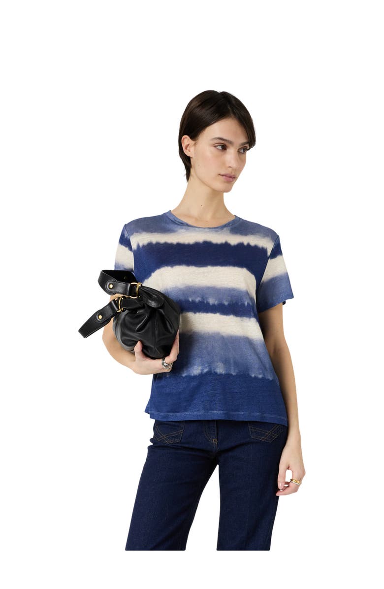 GERARD DAREL Mabinty Linen Tie Dye T-Shirt, Main, color, Indigo
