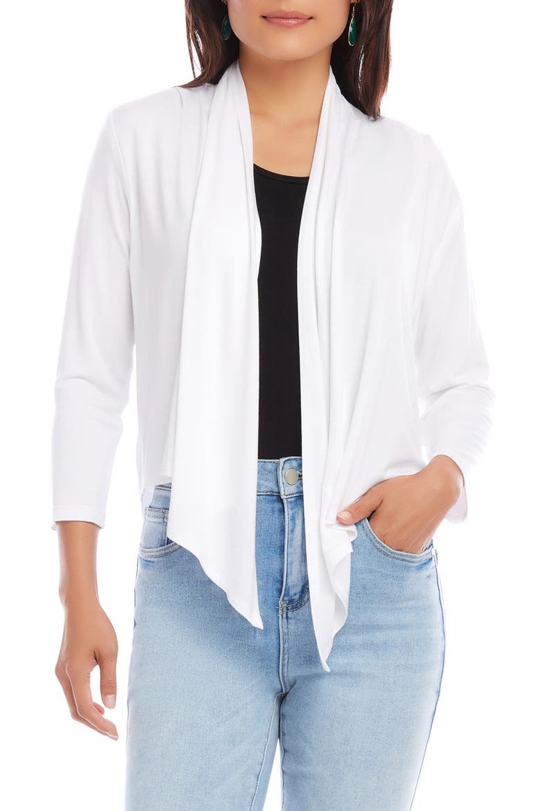 Calli Draped Open Front Cardigan, Main, color, OFF WHITE