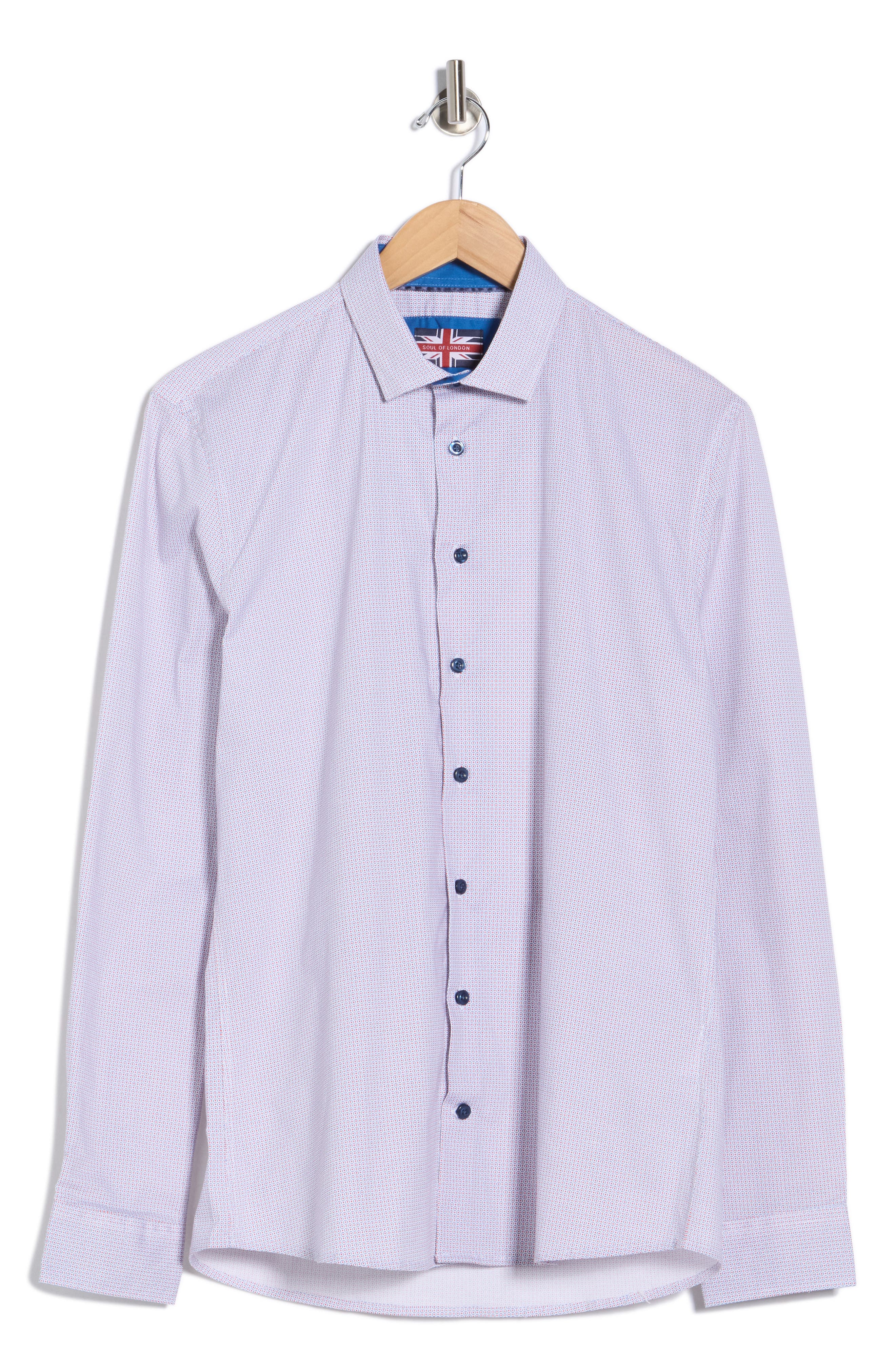 SOUL OF LONDON Stretch Cotton Sport Shirt