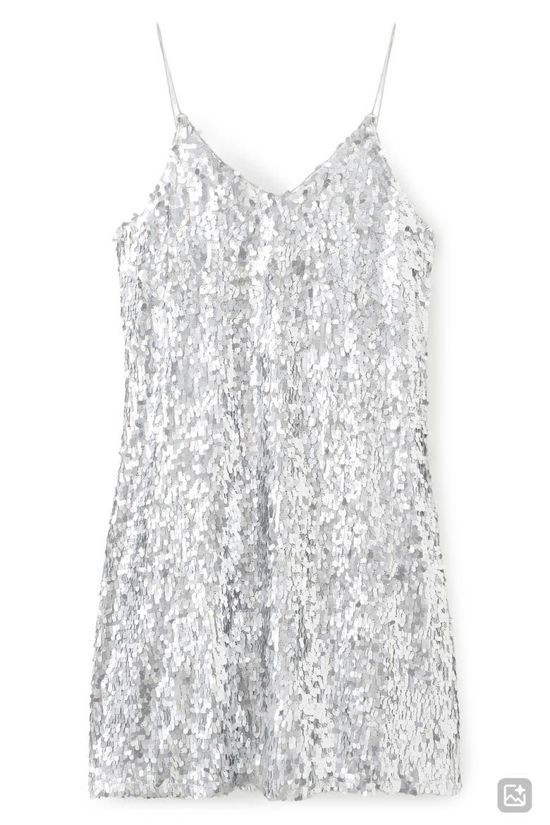 Sequin Cocktail Minidress, Main, color, SILVER