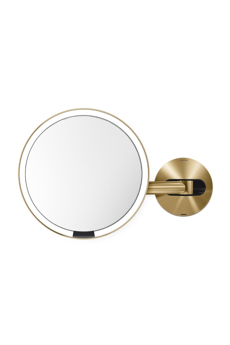 Hard Wired Wall Mount Sensor Mirror, Main, color, BRASS