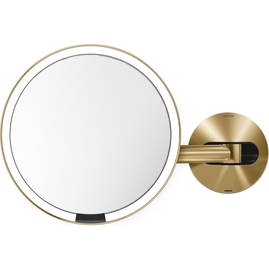 Simplehuman Wall Mount Brushed Sensor Mirror In Gold
