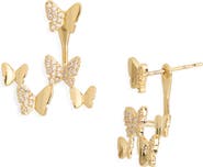 EYE CANDY LOS ANGELES Dara Butterfly Pavé CZ Jacket Earrings